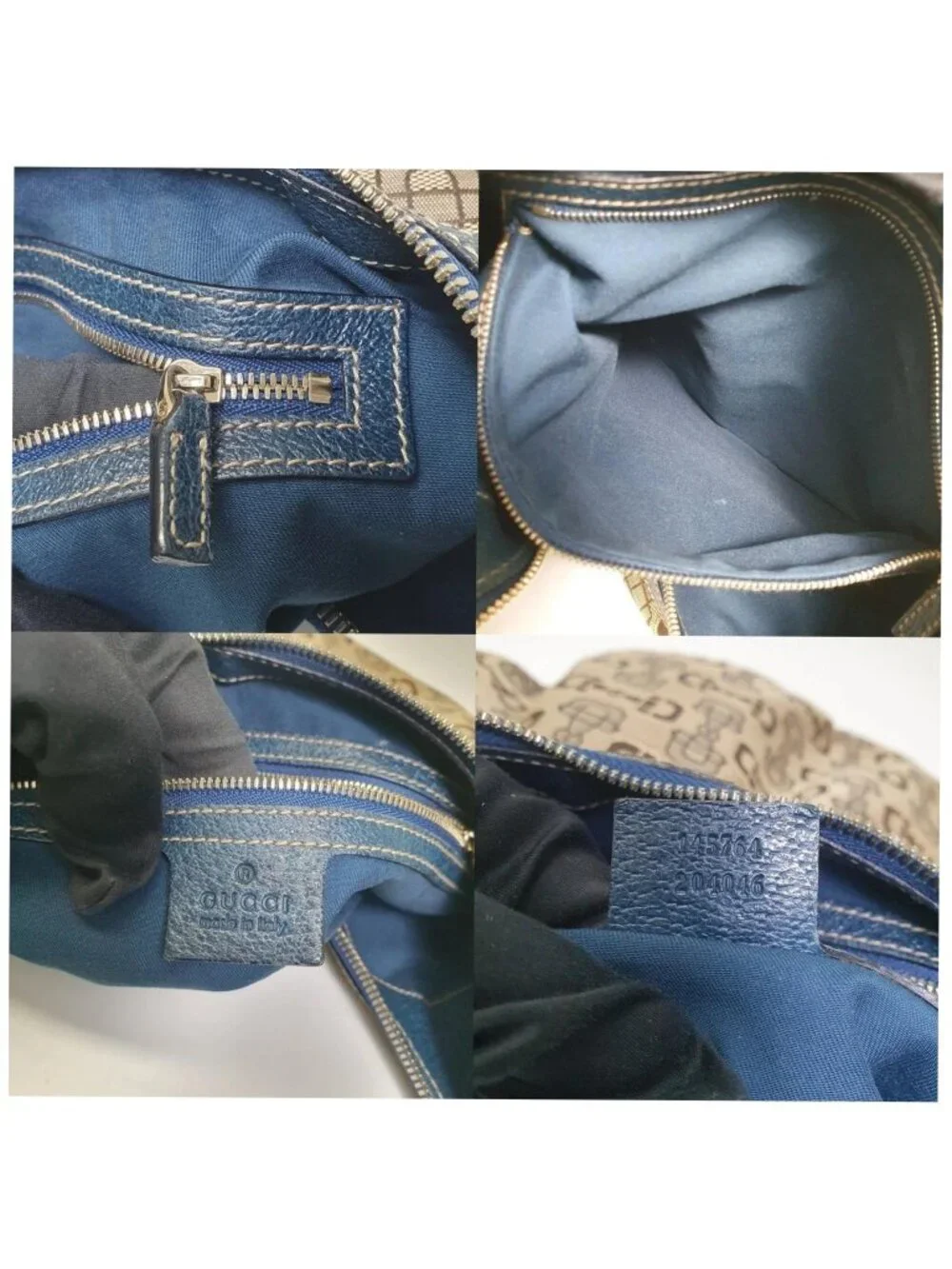 Authentic Gucci Horsebit Canvas Hobo Shoulder Bag